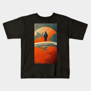 On Top of the World Retro Sci fi Design Kids T-Shirt